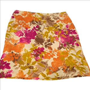 Pendleton Linen Blend A-Line Pencil Floral Skirt sz 16